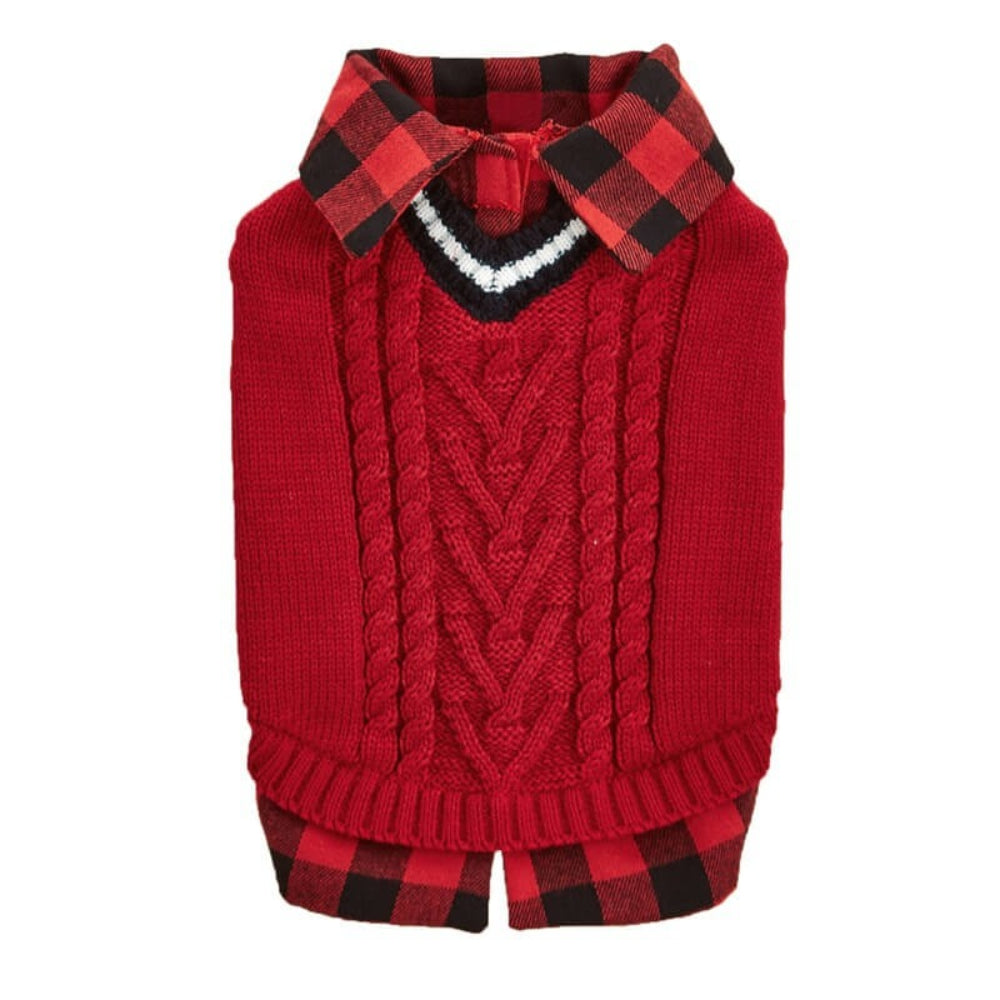 Perfect for Fall Winter Plaid Collar Dog Jumper Vest