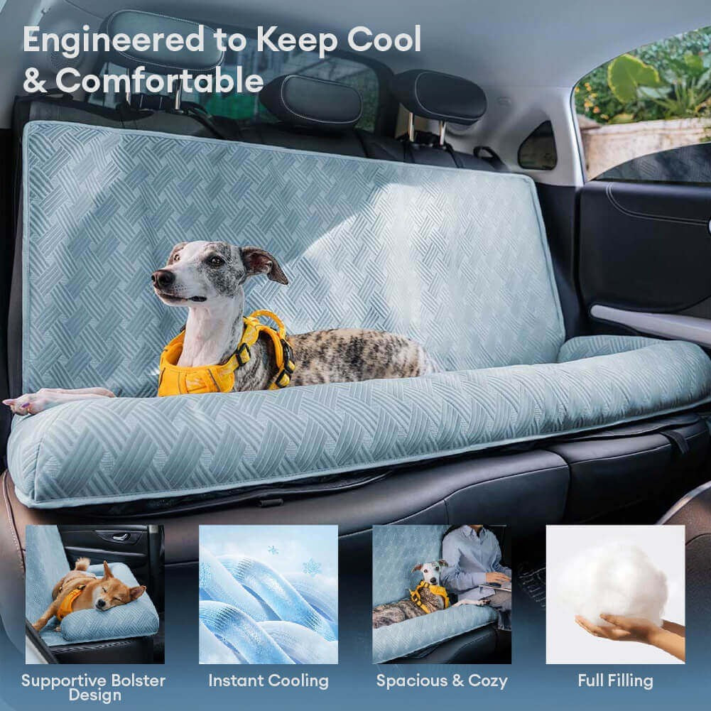 Cooling Travel Bolster Safety Back Seat Large Dog Car Seat Bed