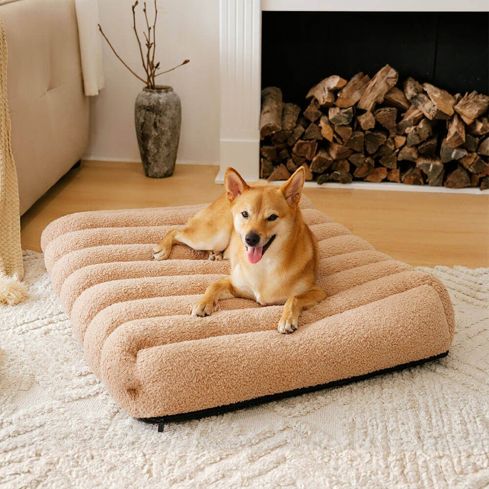 Large Washable Creamy Cosy Flat Dog Beds