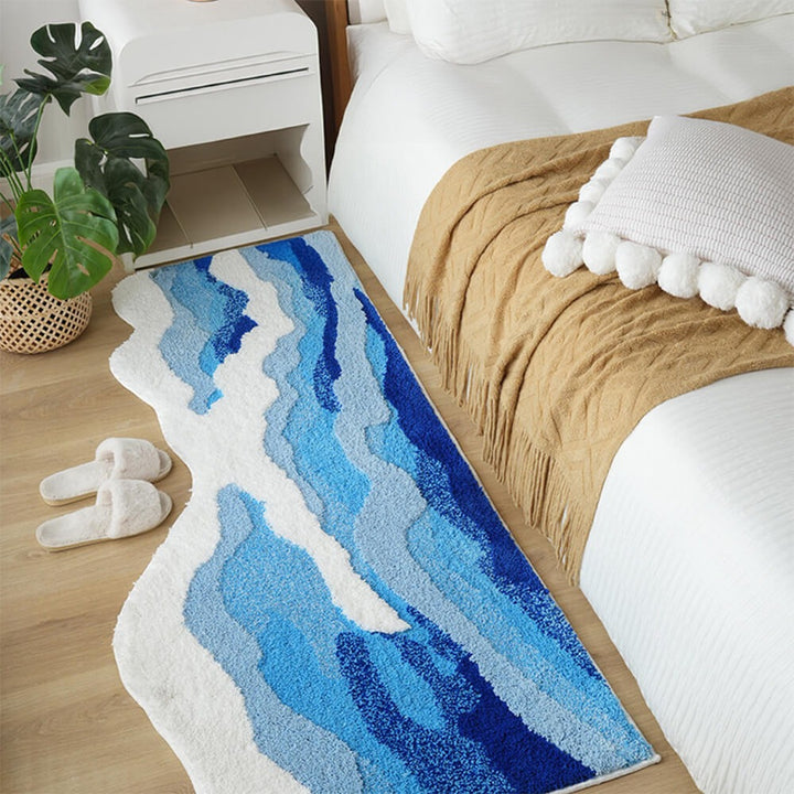 Hand-Tufted 3D Wave Pattern Carpet – Luxury Textured Area Rug