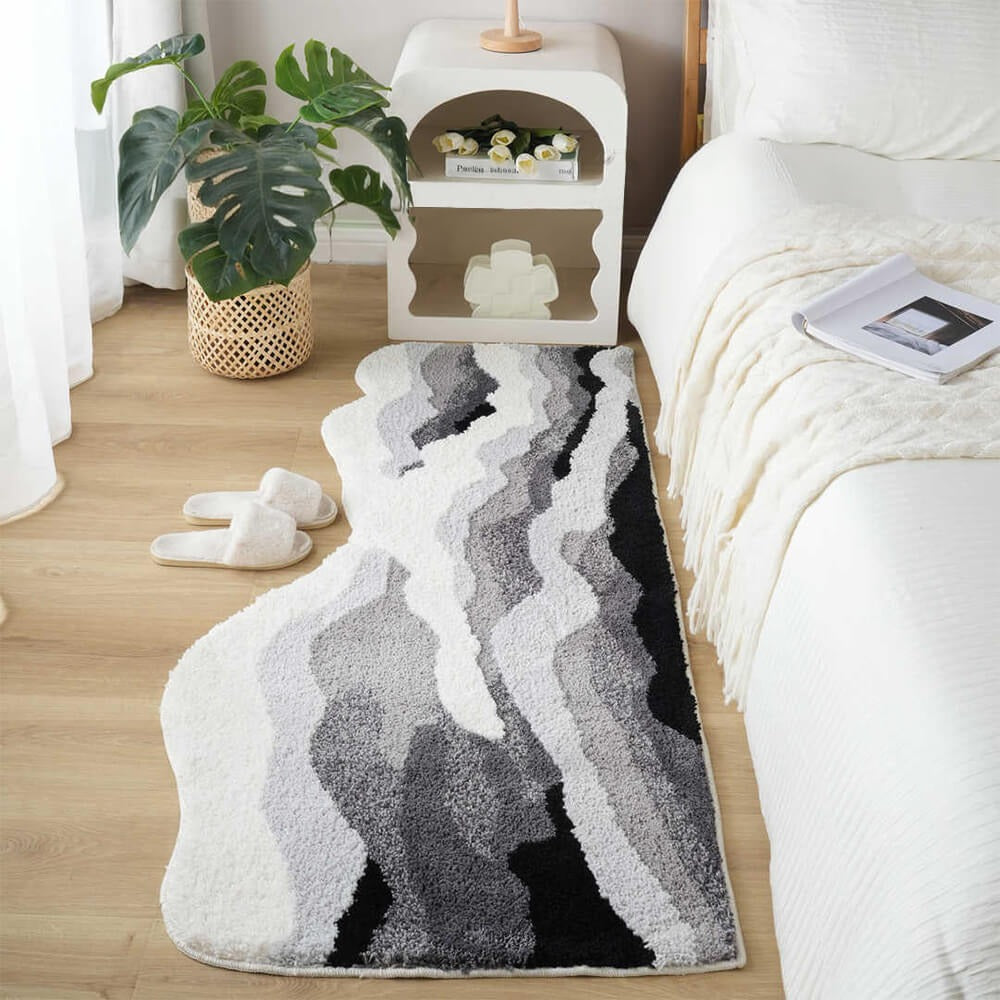 Hand-Tufted 3D Wave Pattern Carpet – Luxury Textured Area Rug