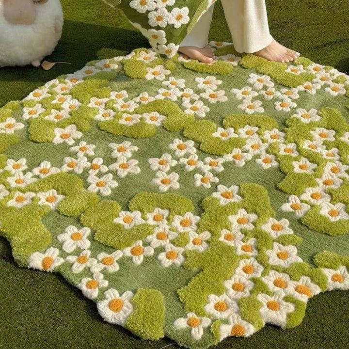 Wonderland Daisy Carpet  Nature-Inspired Pet Rug & Decorative Mat