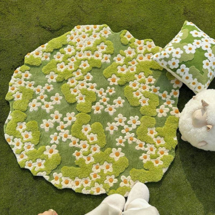 Wonderland Daisy Carpet  Nature-Inspired Pet Rug & Decorative Mat