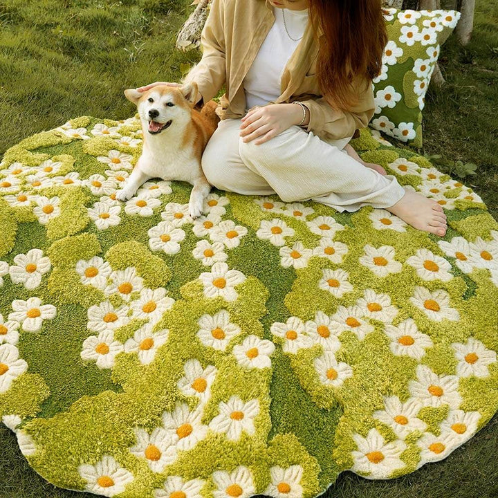 Wonderland Daisy Carpet  Nature-Inspired Pet Rug & Decorative Mat