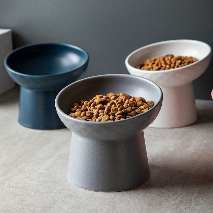 Nordic Style Tilted Ceramic Cat Bowl