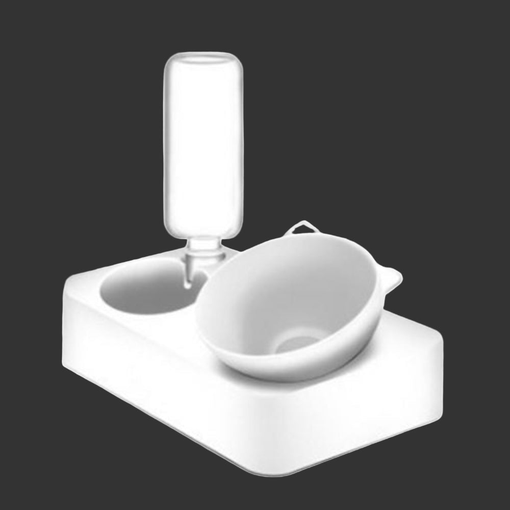 Anti-Vomiting Cat Bowl with Automatic Water Dispenser