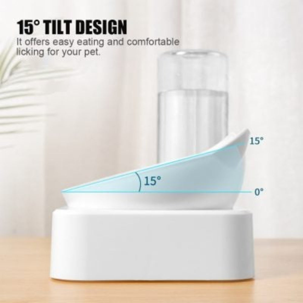 Anti-Vomiting Cat Bowl with Automatic Water Dispenser