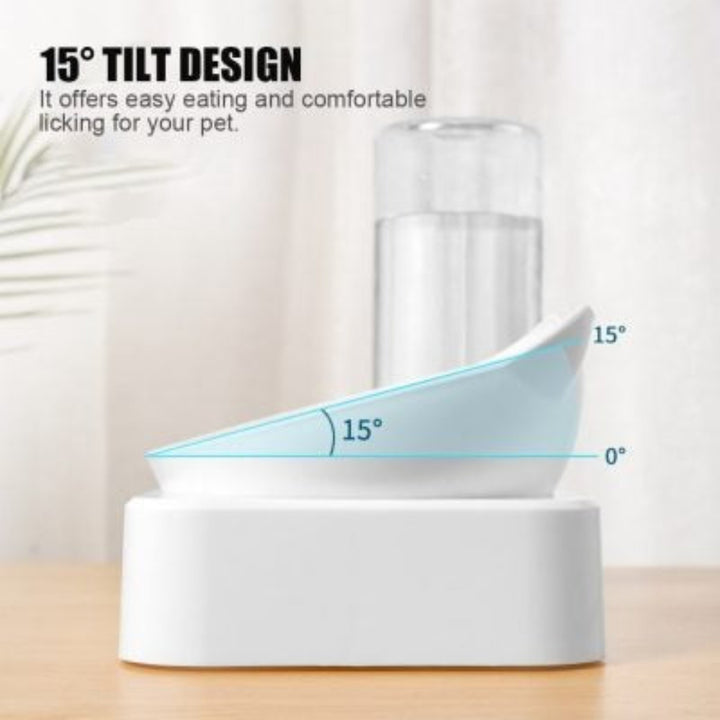 Anti-Vomiting Cat Bowl with Automatic Water Dispenser