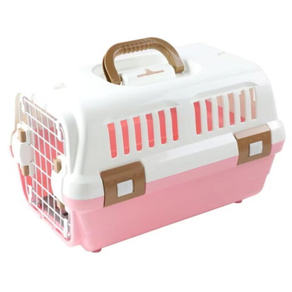 Lockable / Breathable Cat Carrier with Feeding Bowl & Base Pad