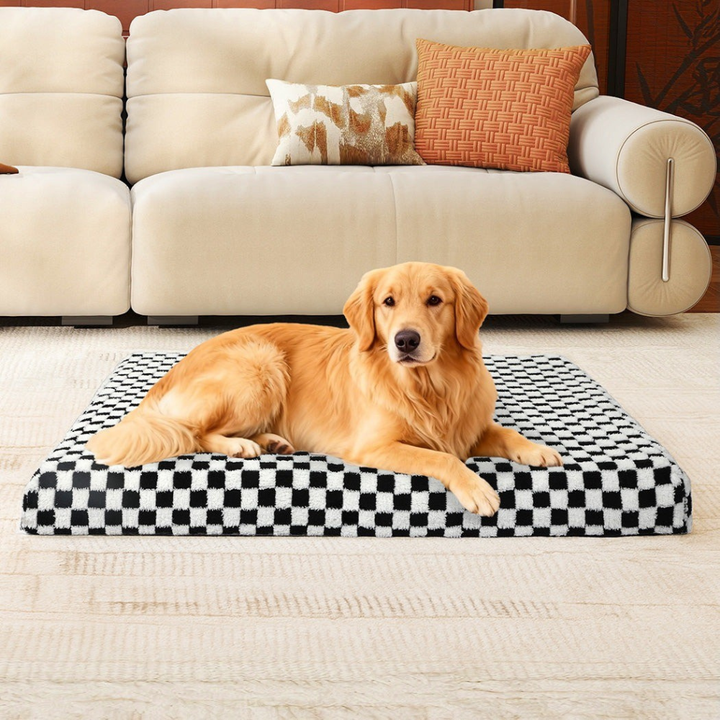 Orthopedic Dog Bed Memory Foam Square Checkerboard Mattress