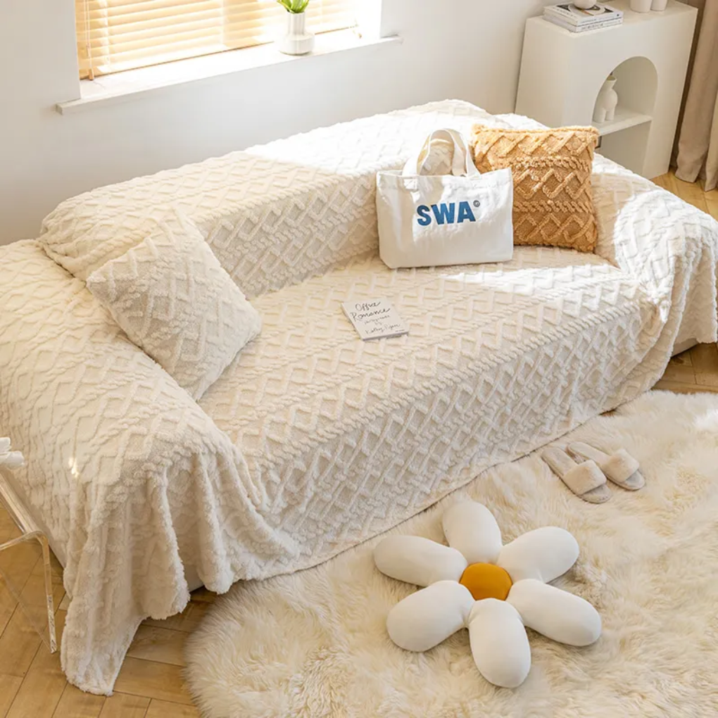 Color Fleece Sofa Cover Furniture Protector Blanket