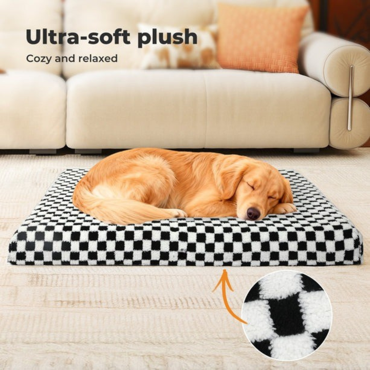 Orthopedic Dog Bed Memory Foam Square Checkerboard Mattress