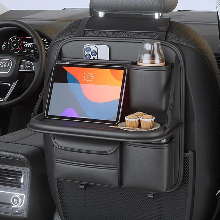 Car Back-Seat Foldable Organizer with Tray Table
