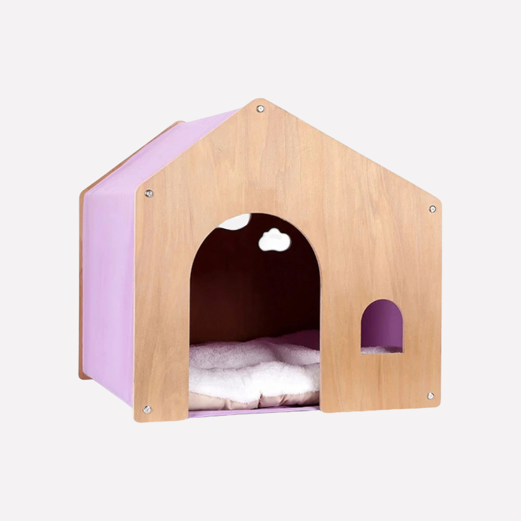Modern Wooden Cat Bed & Cozy Retreat