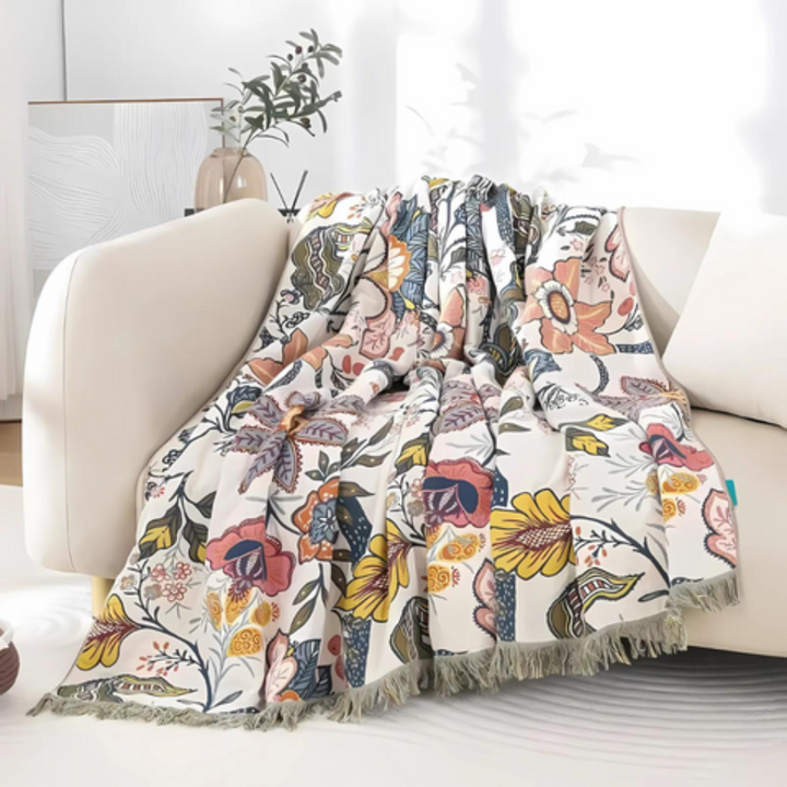 Rustic Artistic Flora Blanket
