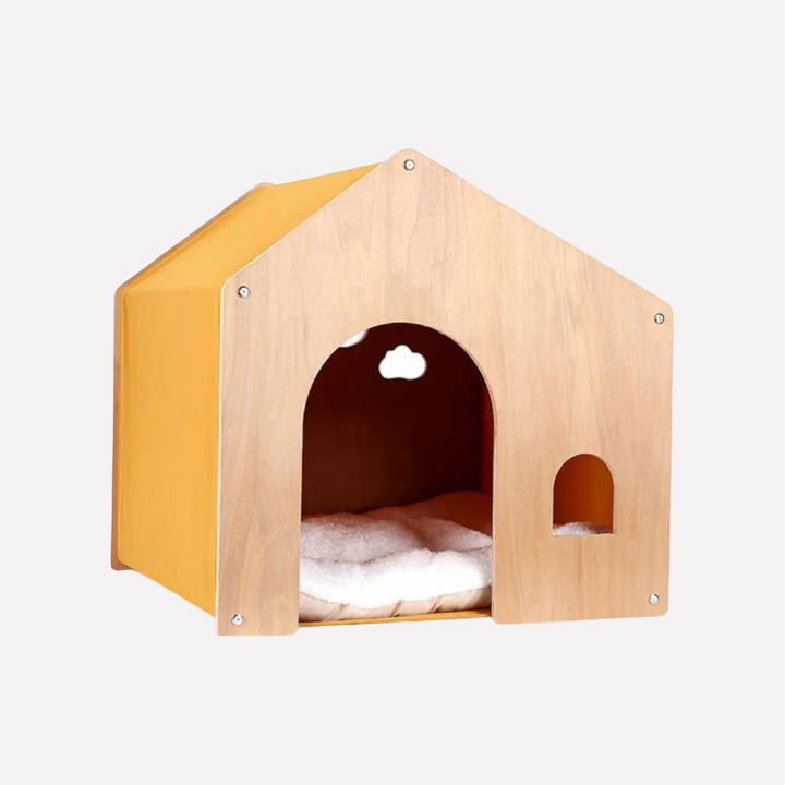 Modern Wooden Cat Bed & Cozy Retreat