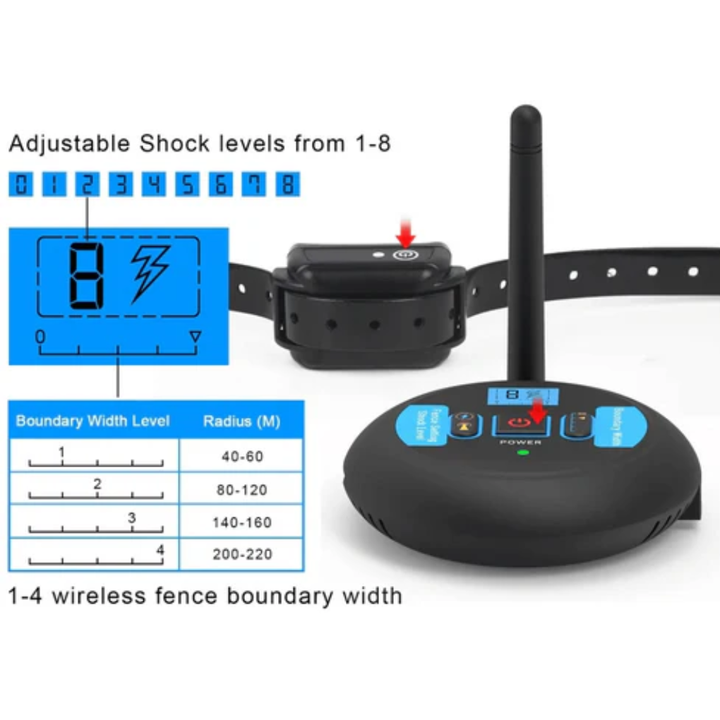 Wireless Dog Fence Collar – 200m Range System