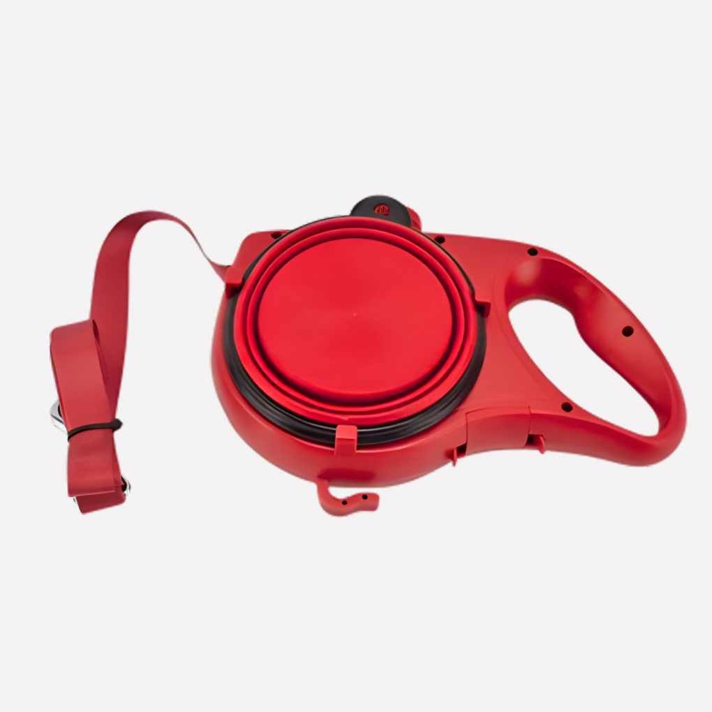 3‑in‑1 Dog Leash with Built‑In Water Bottle, Bowl & Waste Bag Holder