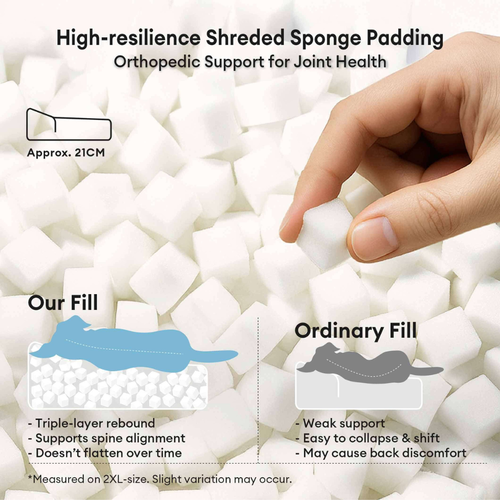 Orthopaedic Scratch-Resistant Dog Cushion Bed with Spine Support