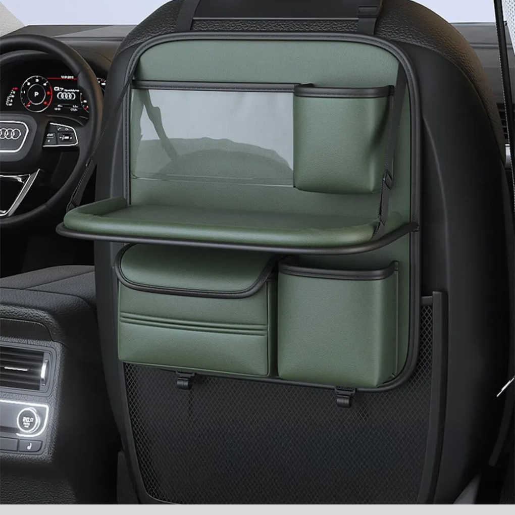Car Back-Seat Foldable Organizer with Tray Table