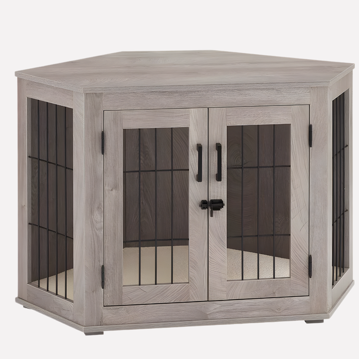 Corner Wooden Dog Crate