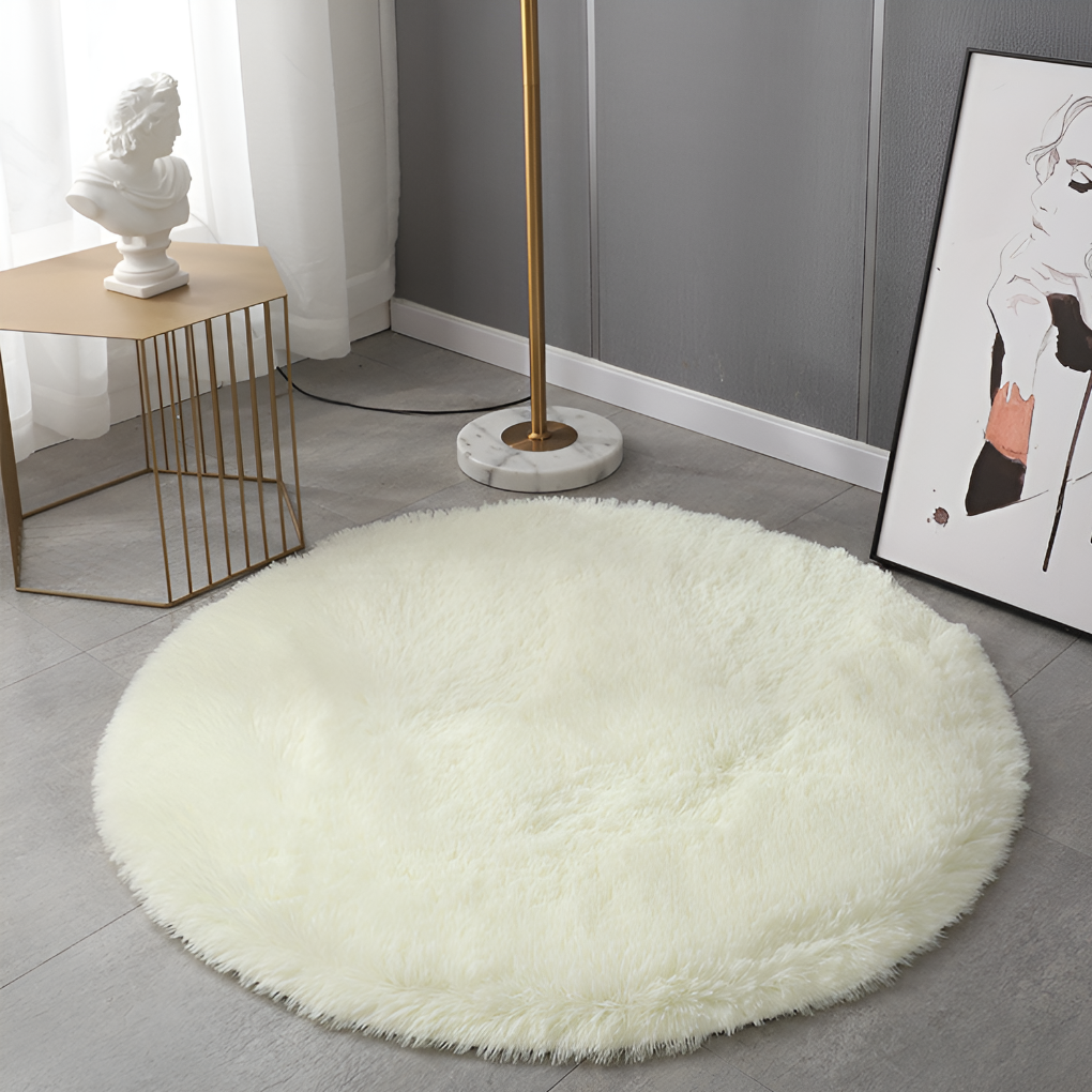 Faux Fur Sheepskin Round Area Rug