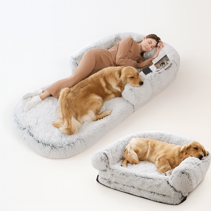 Chic Plush Large Foldable Human & Dog Bed