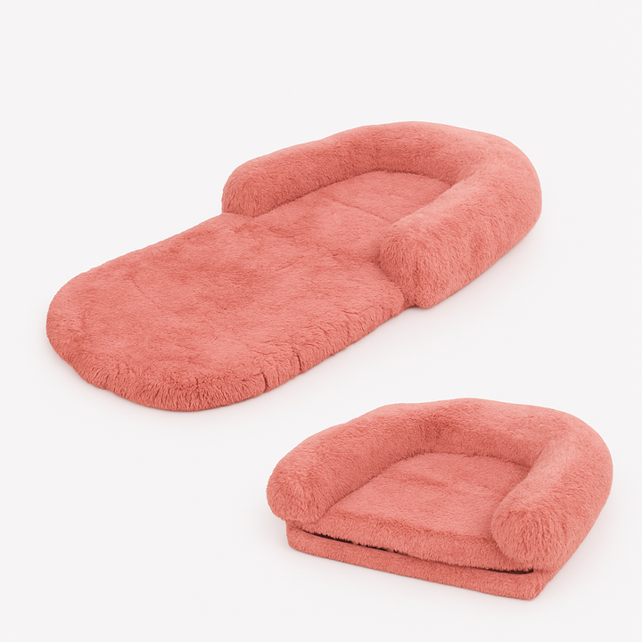 Chic Plush Large Foldable Human & Dog Bed