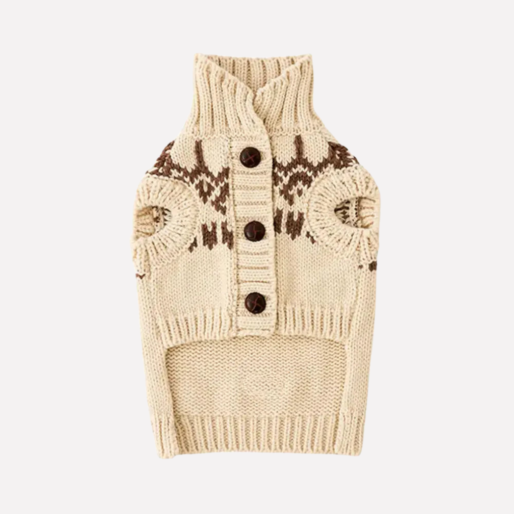 Fair Isle Pattern Dachshund Sleeveless Dog Jumper