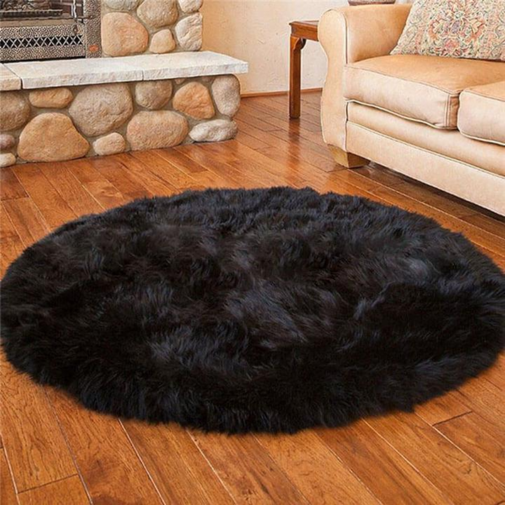 Faux Fur Sheepskin Round Area Rug
