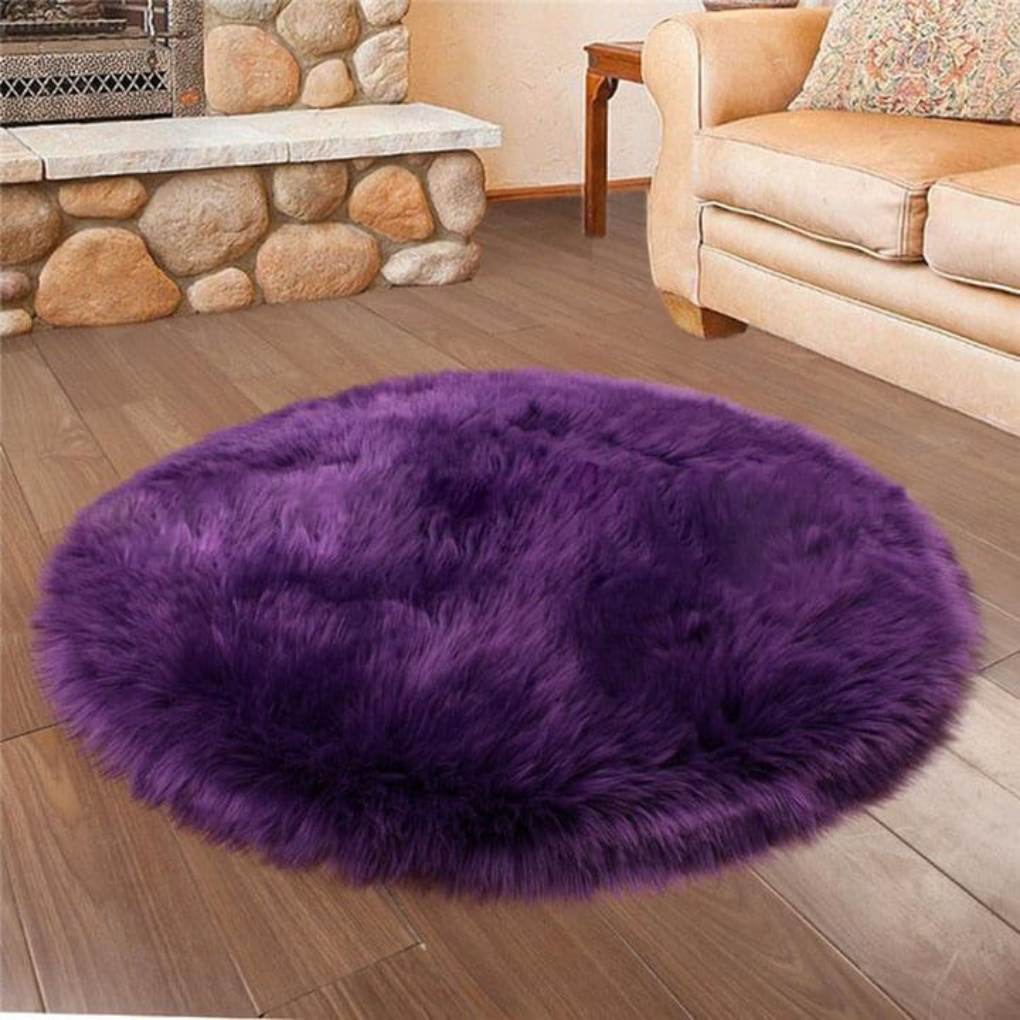 Faux Fur Sheepskin Round Area Rug