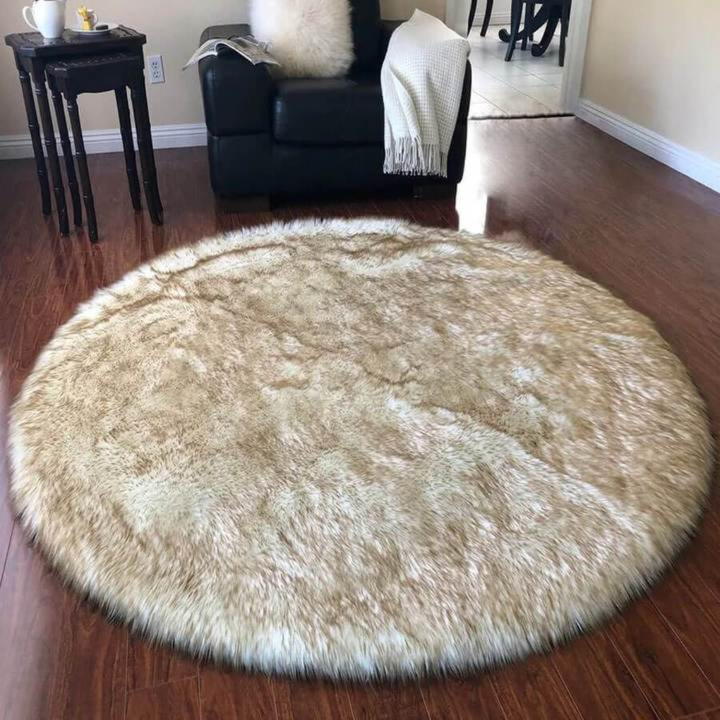 Faux Fur Sheepskin Round Area Rug