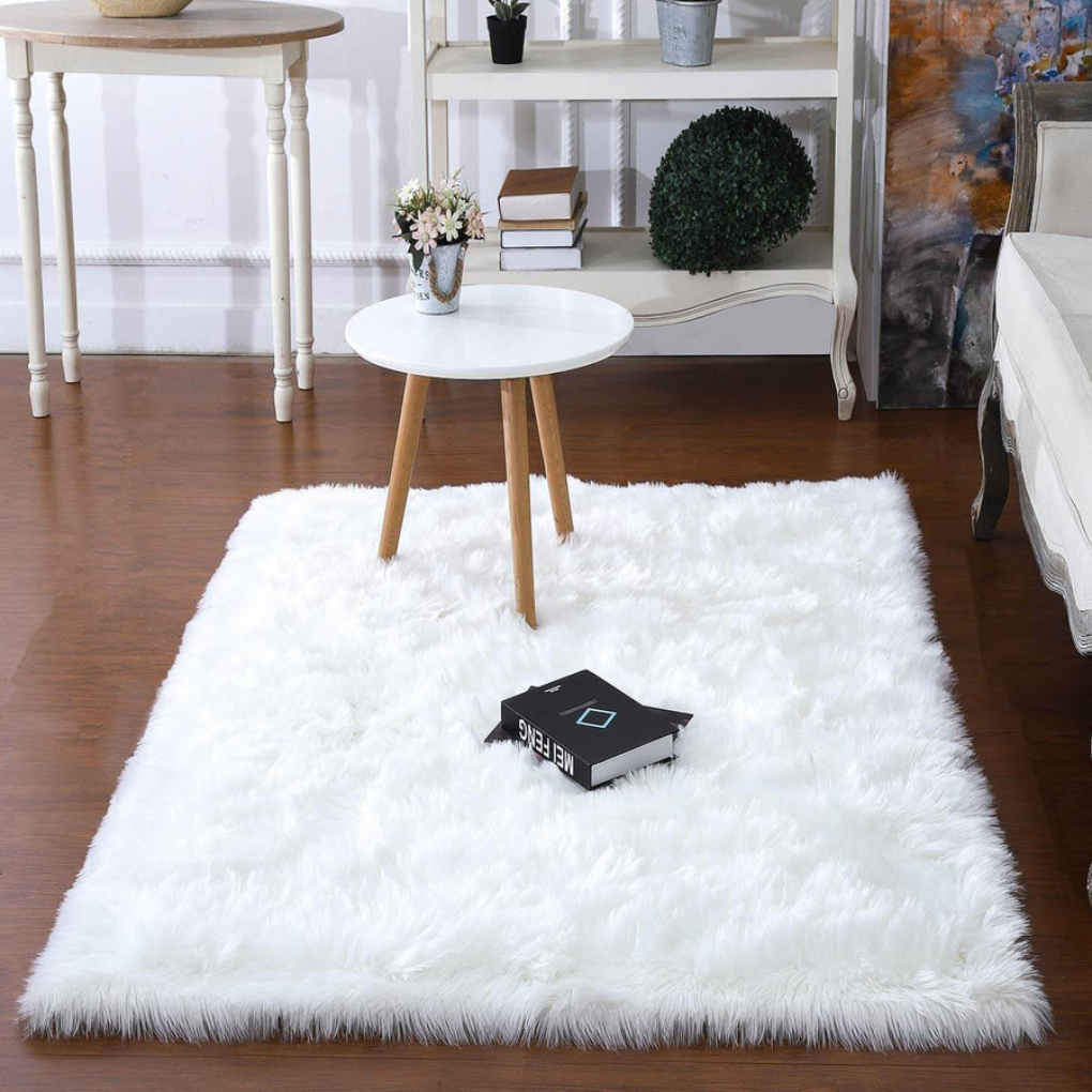 Faux Fur Sheepskin Round Area Rug