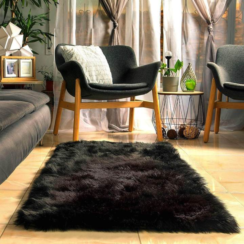 Faux Fur Sheepskin Round Area Rug