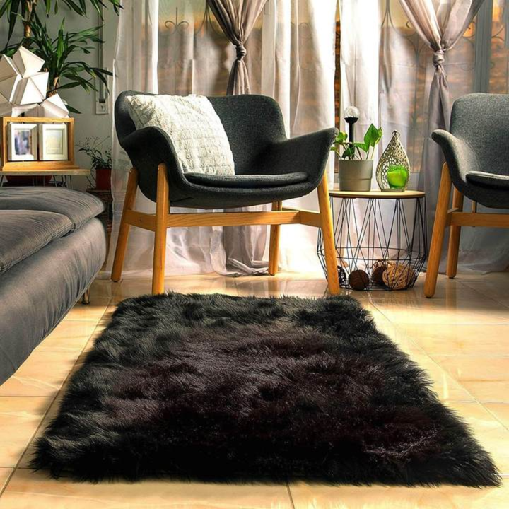 Faux Fur Sheepskin Round Area Rug