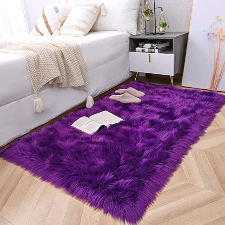 Faux Fur Sheepskin Round Area Rug