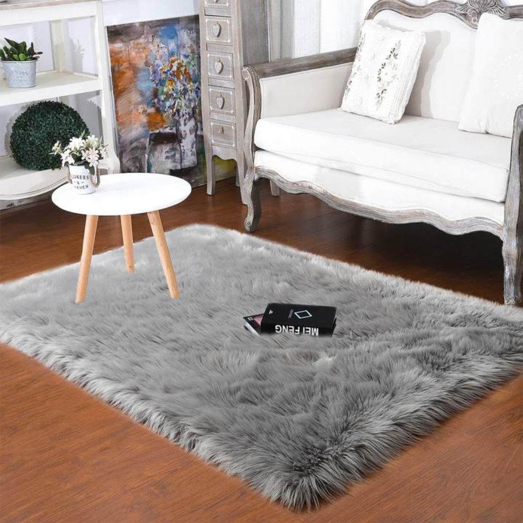 Faux Fur Sheepskin Round Area Rug