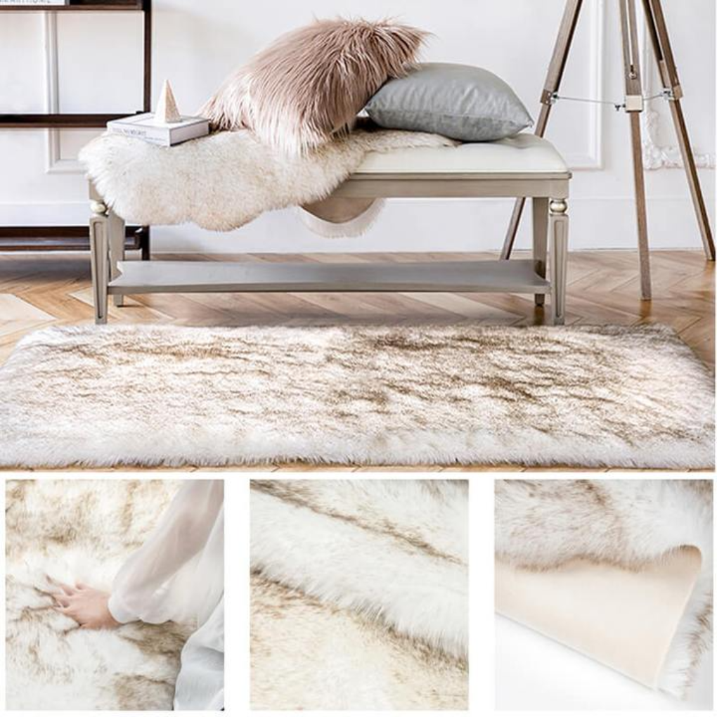 Faux Fur Sheepskin Round Area Rug