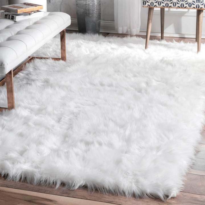 Fluffy Faux Fur Sheepskin Area Rug