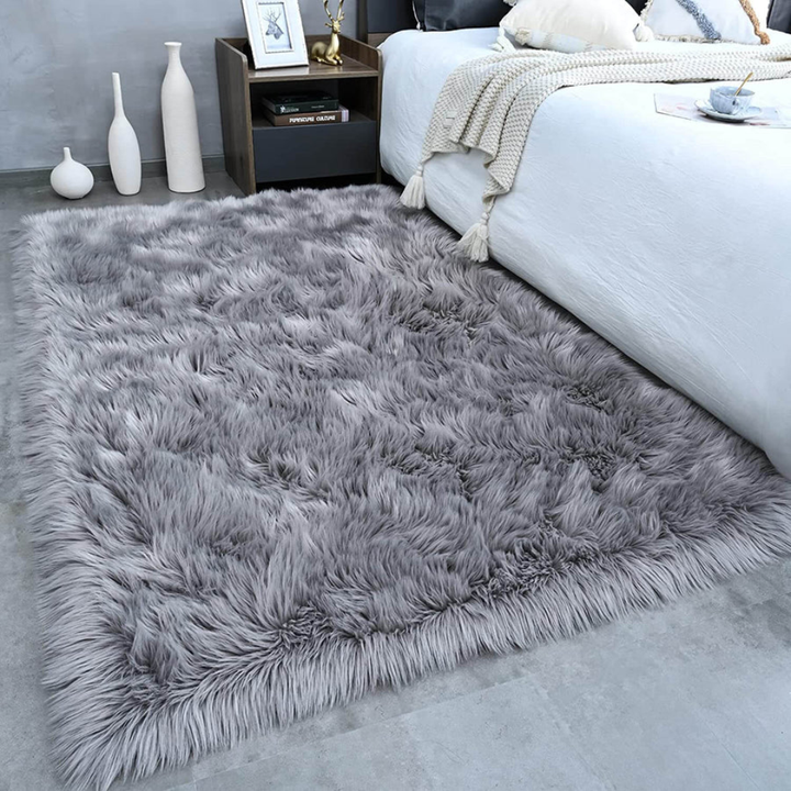 Fluffy Faux Fur Sheepskin Area Rug