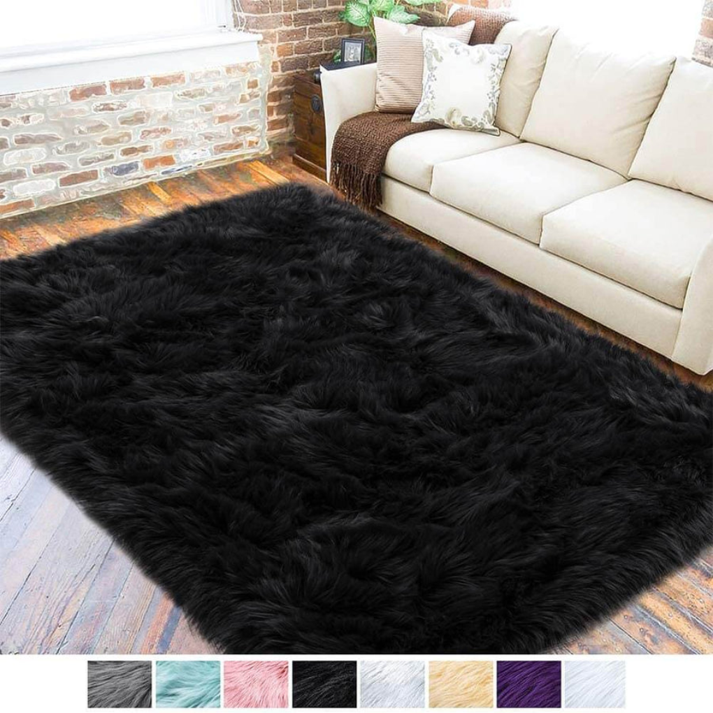 Fluffy Faux Fur Sheepskin Area Rug