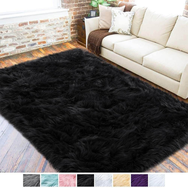 Fluffy Faux Fur Sheepskin Area Rug