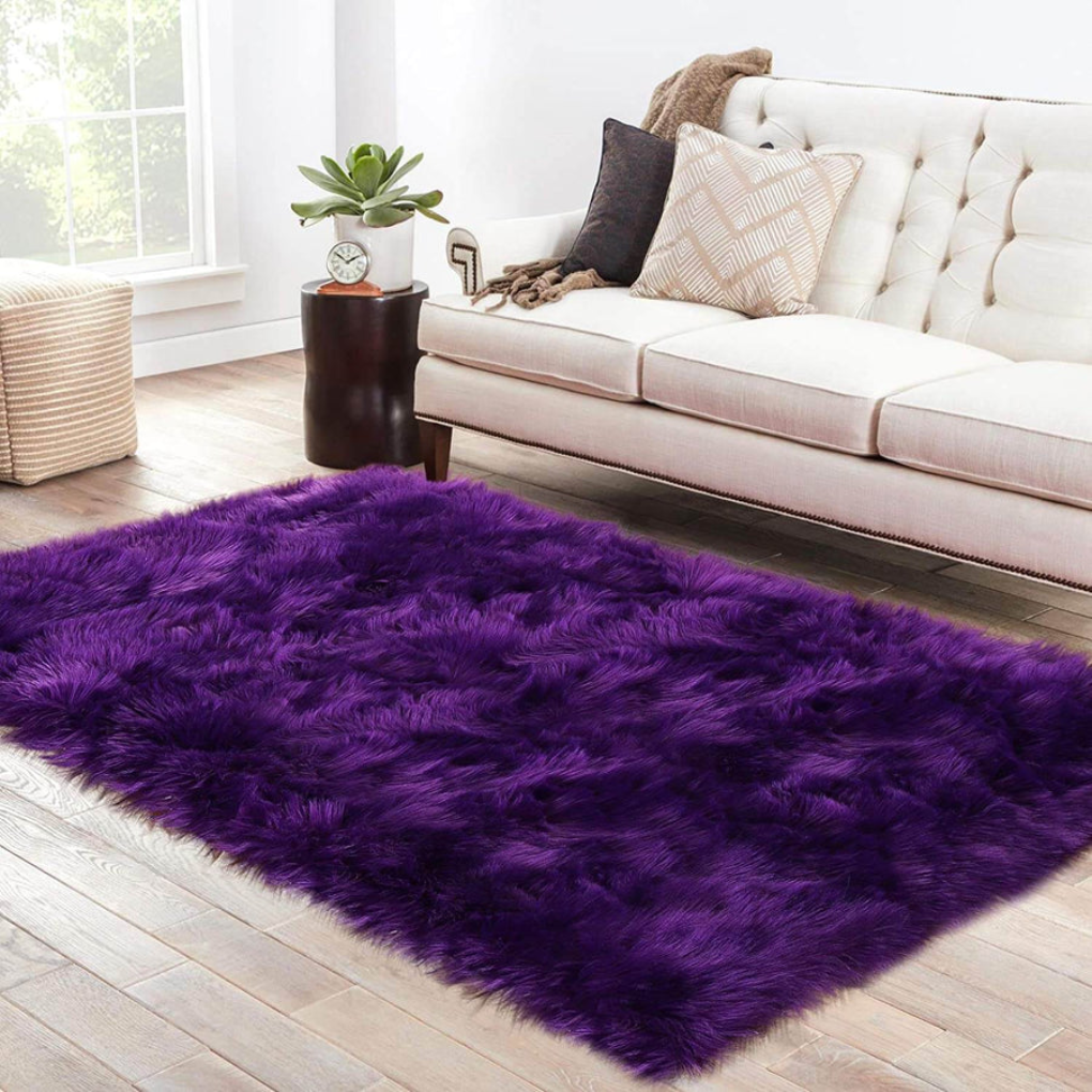 Fluffy Faux Fur Sheepskin Area Rug