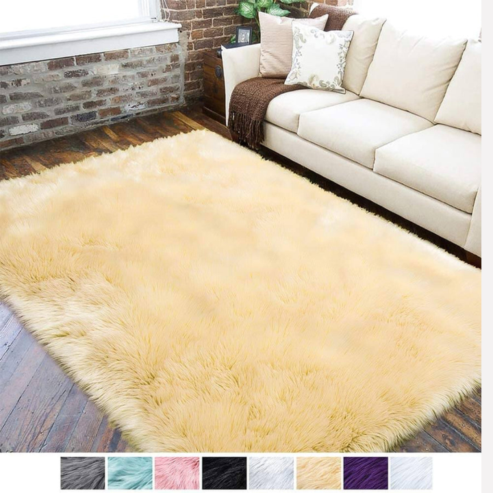 Fluffy Faux Fur Sheepskin Area Rug