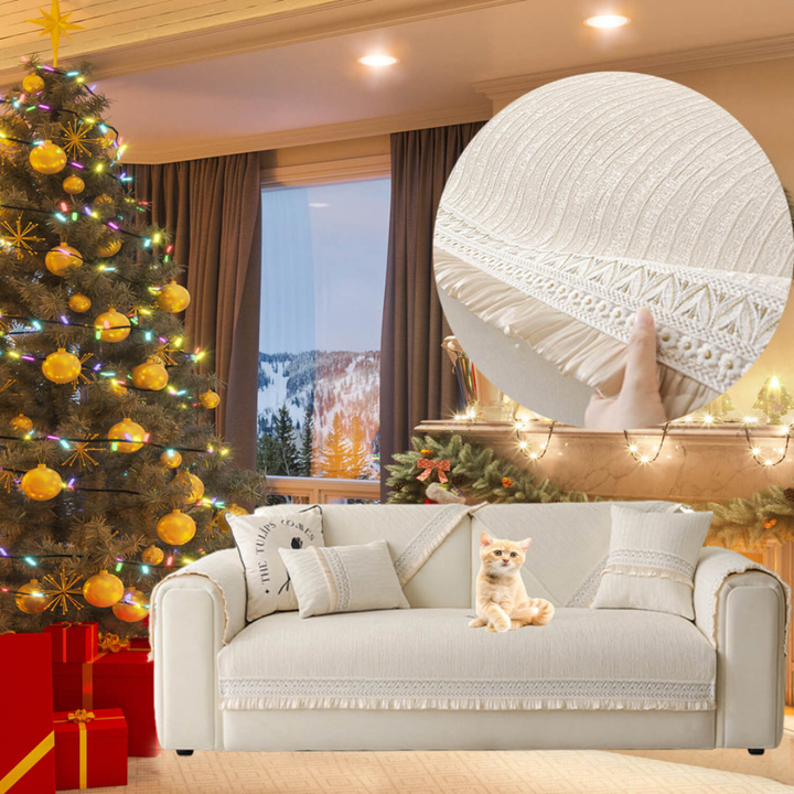 Tassels Couch Cover – Anti‑Slip Sectional Sofa