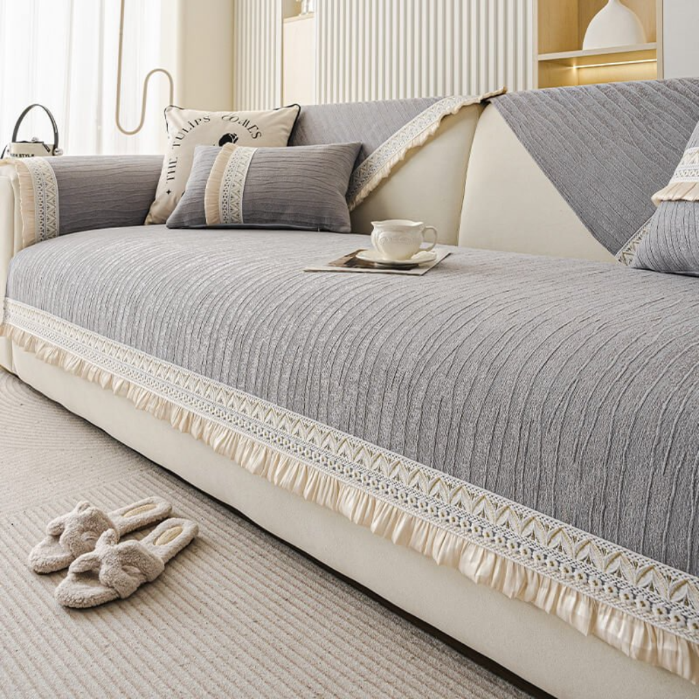 Tassels Couch Cover – Anti‑Slip Sectional Sofa