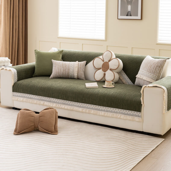 Tassels Couch Cover – Anti‑Slip Sectional Sofa