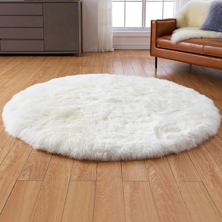 Faux Fur Sheepskin Round Area Rug