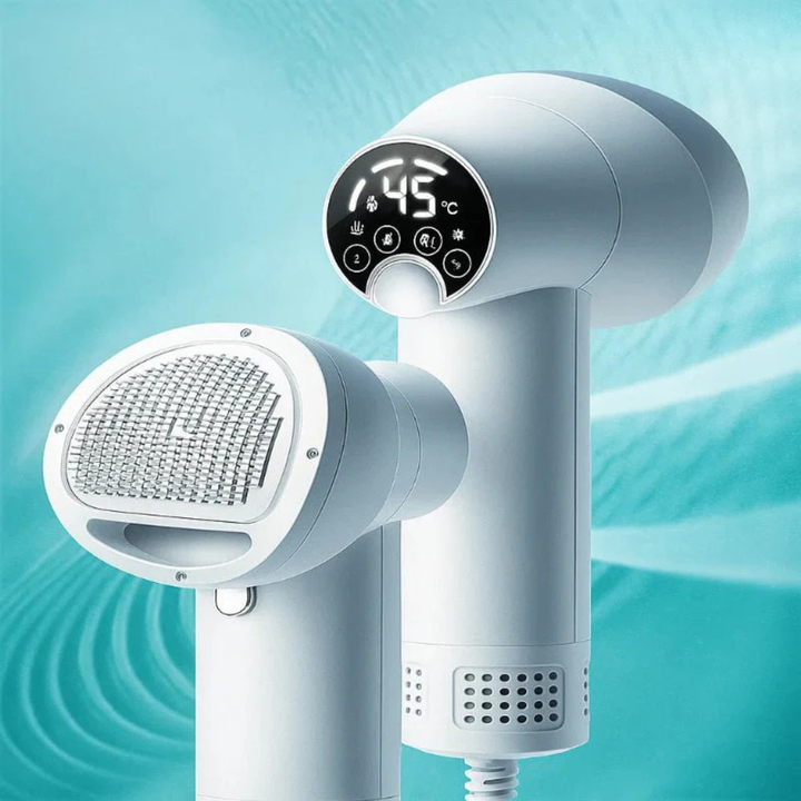 2‑in‑1 Quiet Pet Dryer & Brush