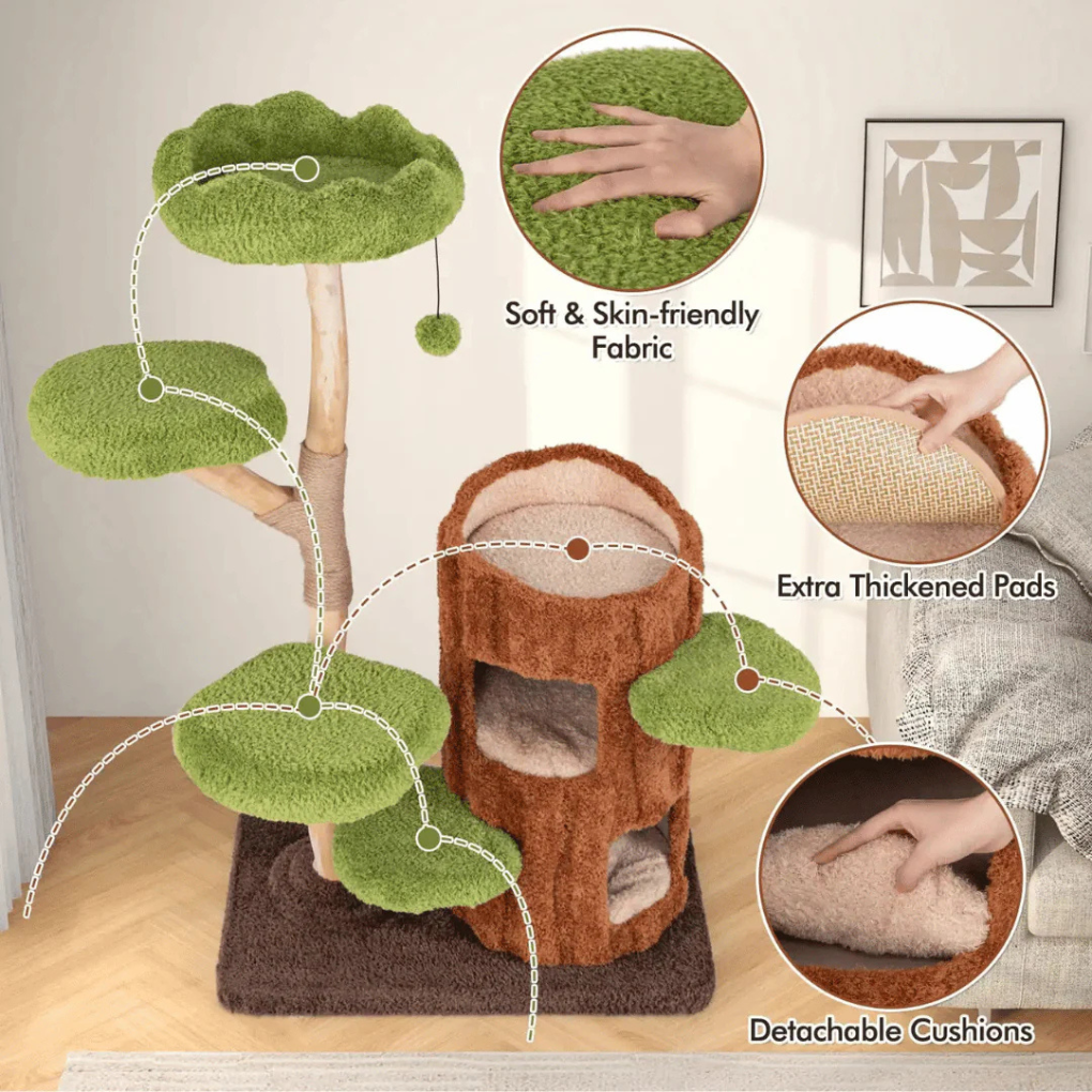 Cat Tree Tower with Multi-Level Condo & Nests